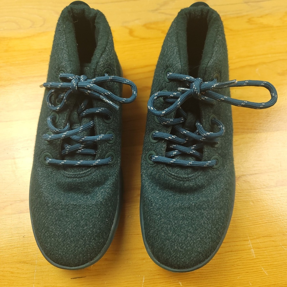 Allbirds Wool Runners Mid Dark Green Lace Up Sneakers Womens Size 9